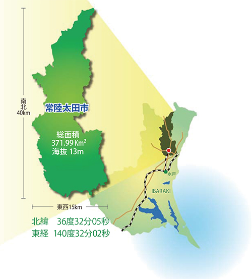 常陸太田市位置図