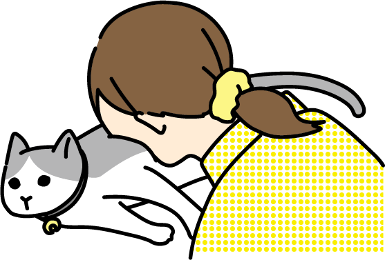 猫を吸っている人のイラスト