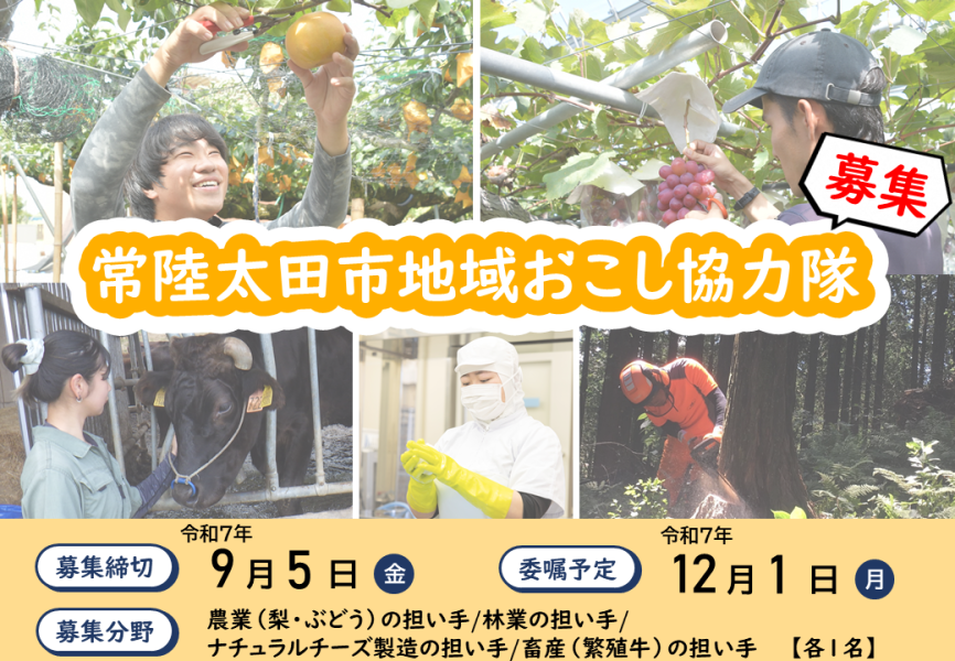 令和7年度地域おこし協力隊募集【12月委嘱予定】